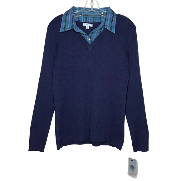 Izod Cable Knit Collared Sweater - Picture 1 of 10